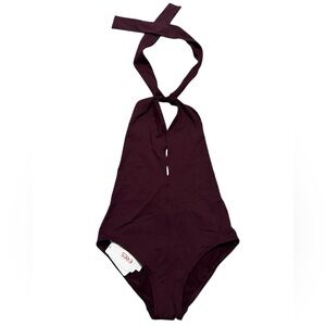 ERES***Burgundy Halterneck One-Piece Swimsuit***US 10***$585